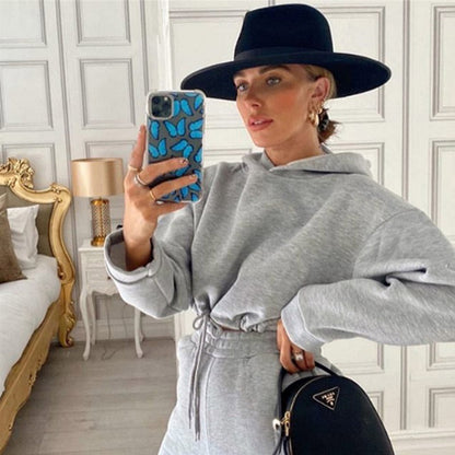 Set trening Cristina pentru femei - Hanorac cu glugă în culori aprinse