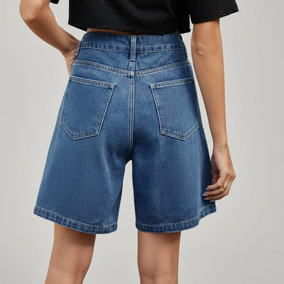 Pantaloni scurți din denim cu talie reglabilă Cristina Gore pentru femei
