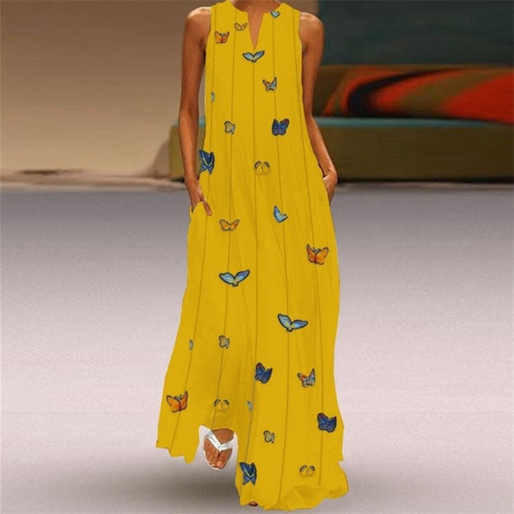 Vibrant V-Neck Swing Dress by Cristina Gore