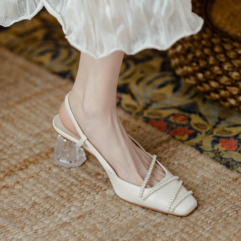 Sandale elegante cu toc de cristal de la Cristina Gore