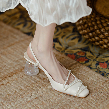 Sandale elegante cu toc de cristal de la Cristina Gore