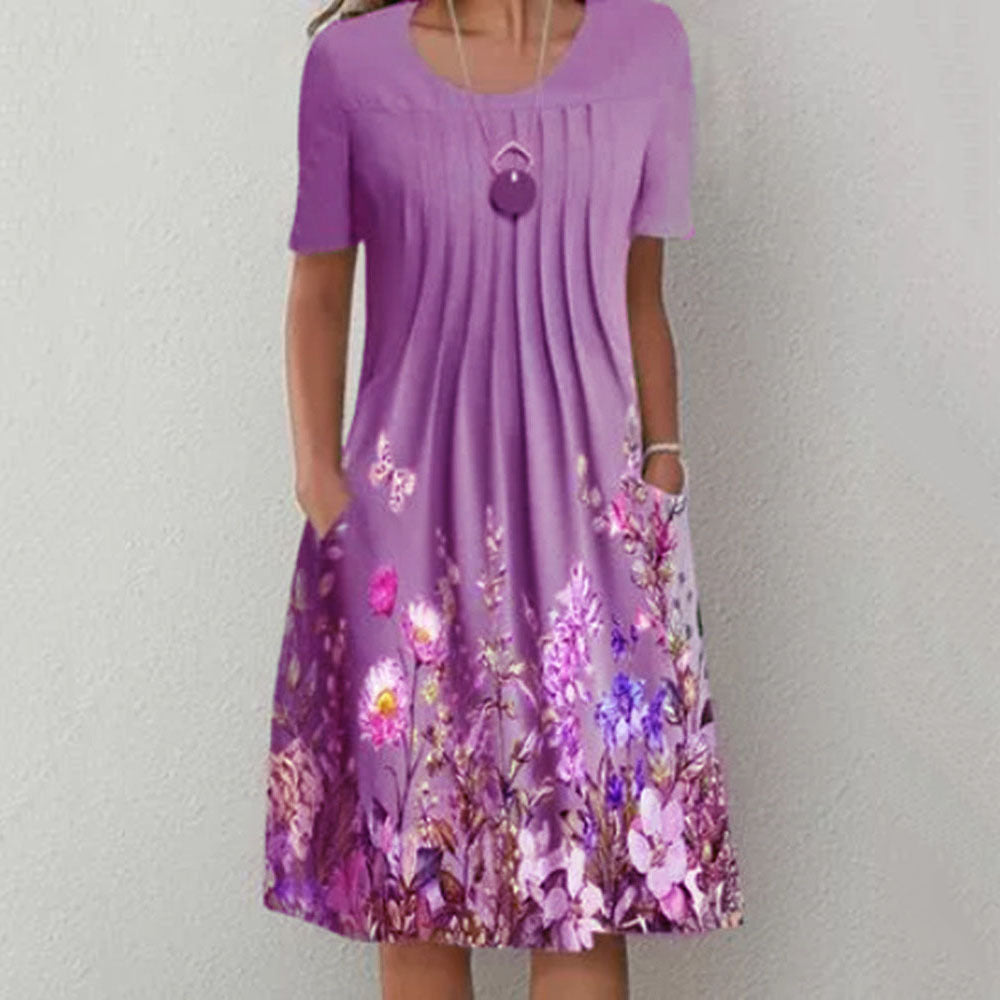 Rochie trapez florală Cristina - inspirație Pinterest