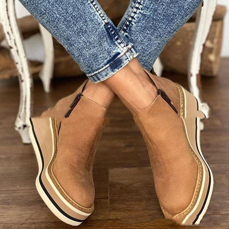 Ghete plate Cristina cu fermoar lateral - Inspirație de toamnă