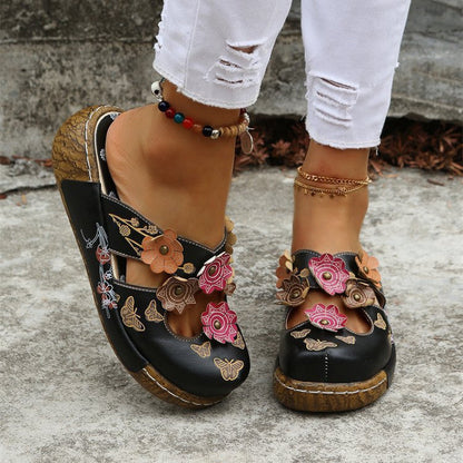 Boho Floral Cristina Gore Round Toe Sandals