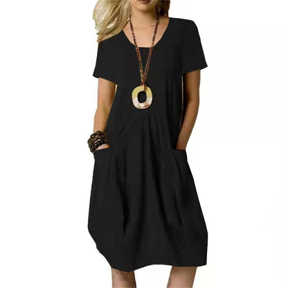 Rochie elegantă din bumbac și in Cristina Gore