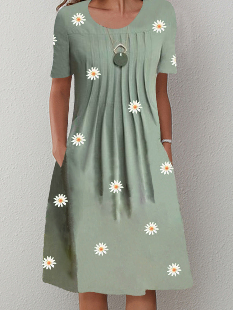 Rochie trapez florală Cristina - inspirație Pinterest