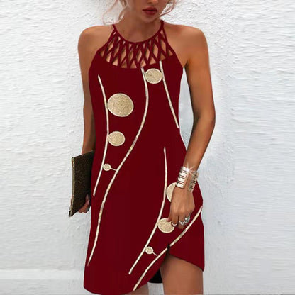 Rochie elegantă cu imprimeu halterneck de Cristina Gore