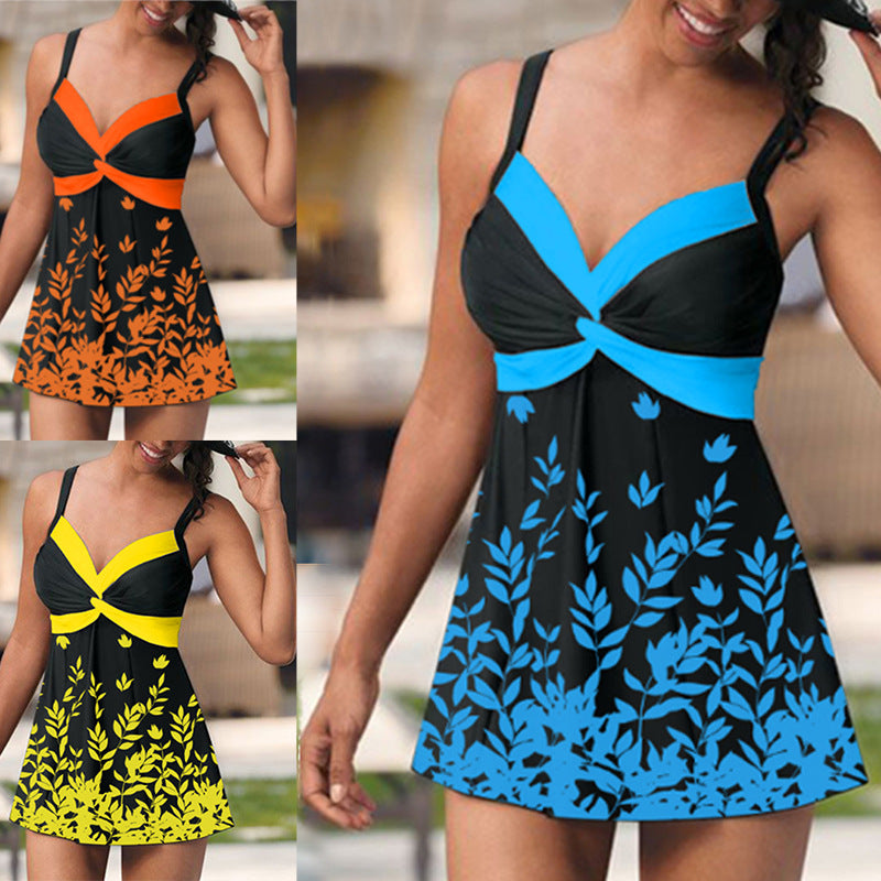 Floral Leaf Skirt Tankini by Cristina Gore