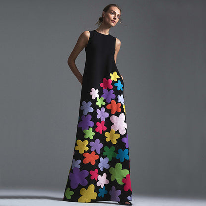 Rochie maxi fără mâneci Cristina - Inspirată de imprimeurile florale