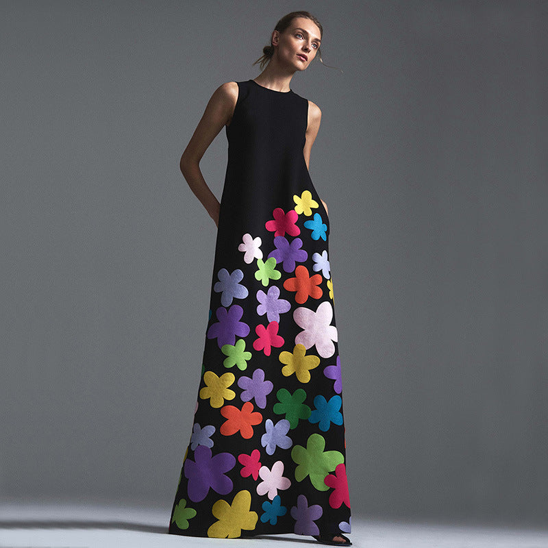 Rochie maxi fără mâneci Cristina - Inspirată de imprimeurile florale