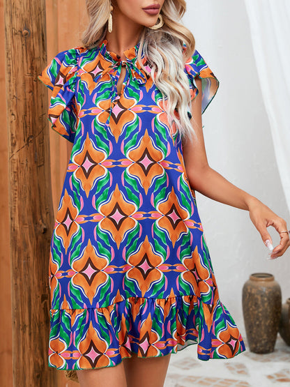 Rochie cu volane și imprimeu vibrant de Cristina Gore
