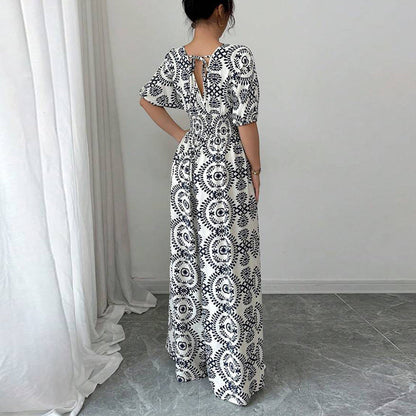 Salopetă elegantă cu imprimeu boho de la Cristina Gore