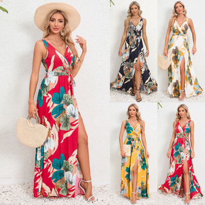 Floral V-Neck Maxi Dress by Cristina Gore