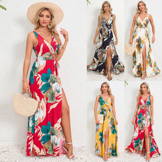 Floral V-Neck Maxi Dress by Cristina Gore