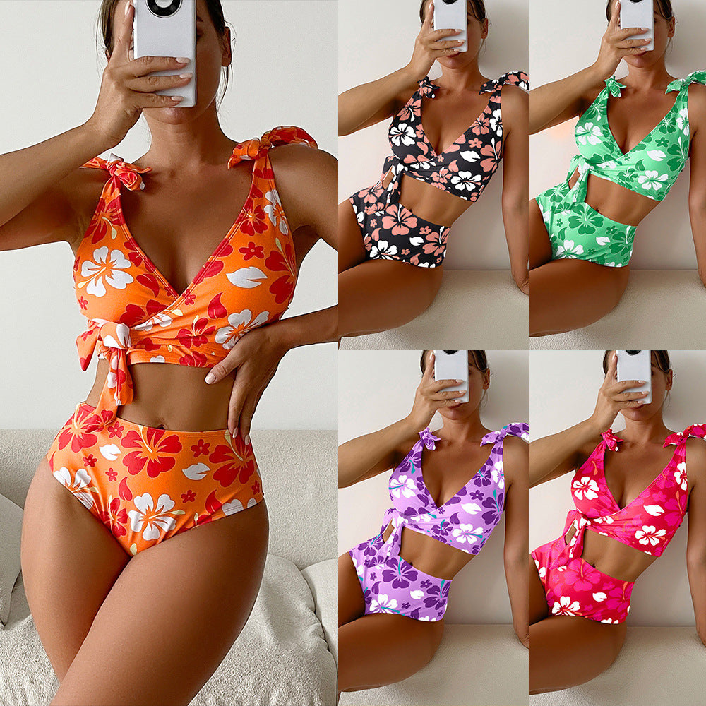 Floral High Waisted Bikini by Cristina Gore