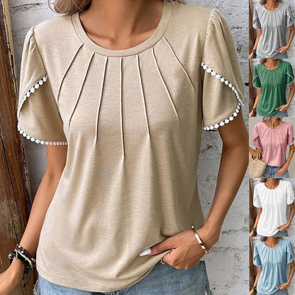 Chic Tulip Sleeve Cristina Gore Summer T-Shirt