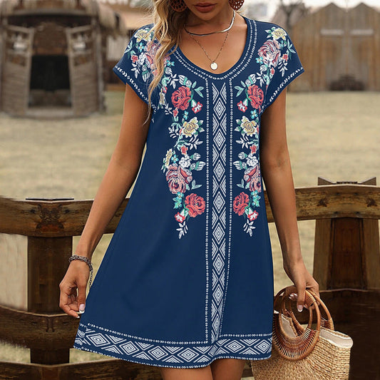 Rochie casual de vară cu imprimeu floral Cristina Gore