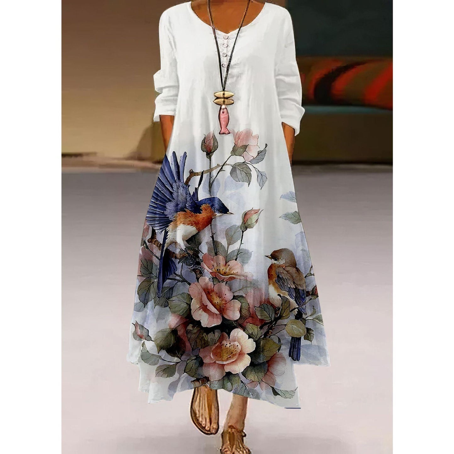 Rochie artistică florală leagăn de Cristina Gore