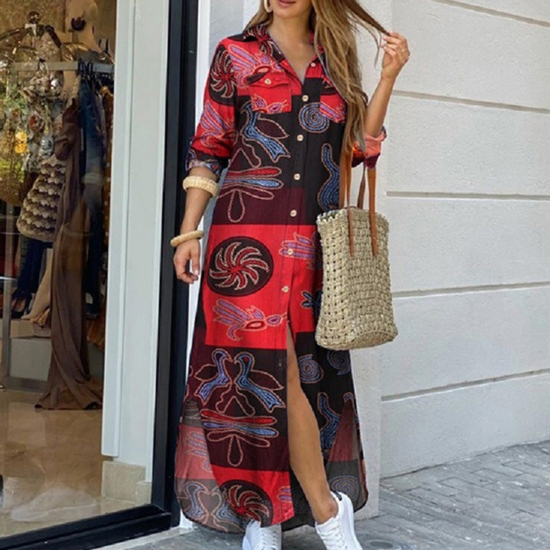 Rochie-cămașă cu imprimeu vibrant Cristina Gore