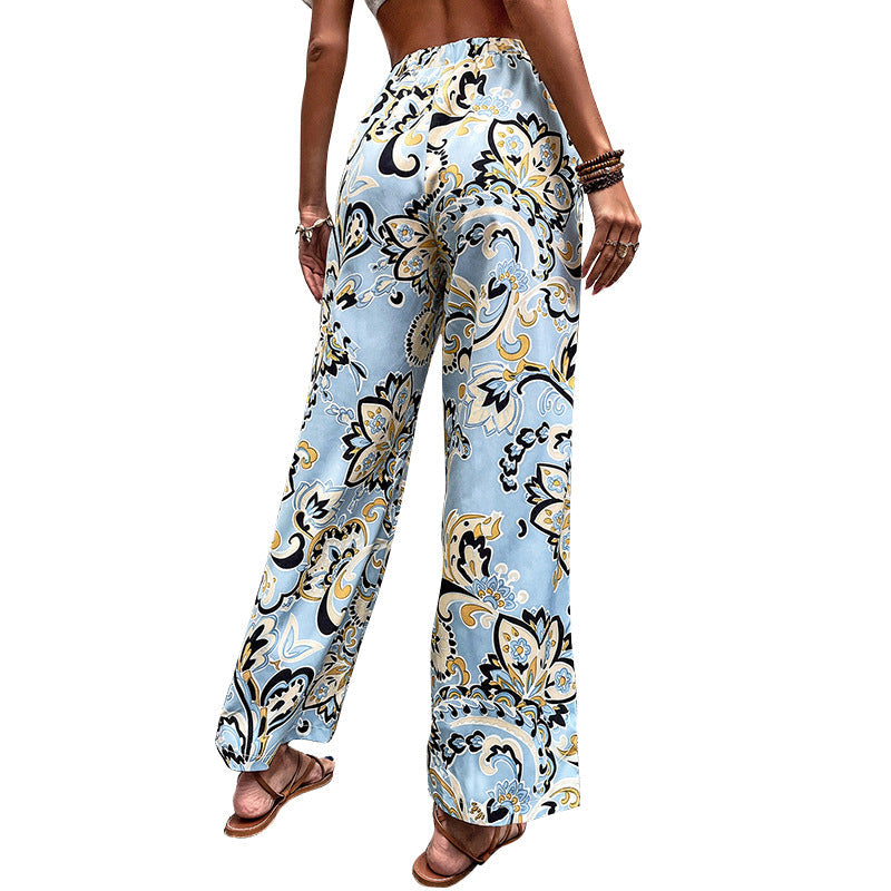 Pantaloni drepți cu imprimeu floral de Cristina Gore
