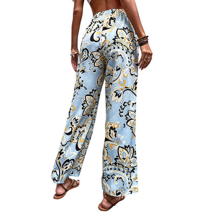 Pantaloni drepți cu imprimeu floral de Cristina Gore