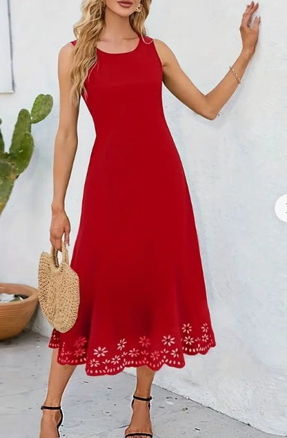 Rochie midi fără mâneci, cu linie A, de Cristina Gore
