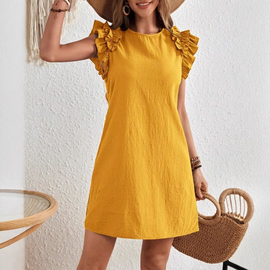 Rochie de vară elegantă cu mâneci volane Cristina Gore