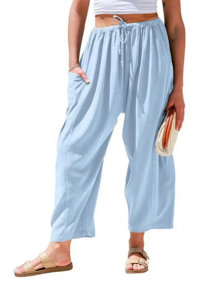 Pantaloni casual Cristina - Talie elastică, buzunare