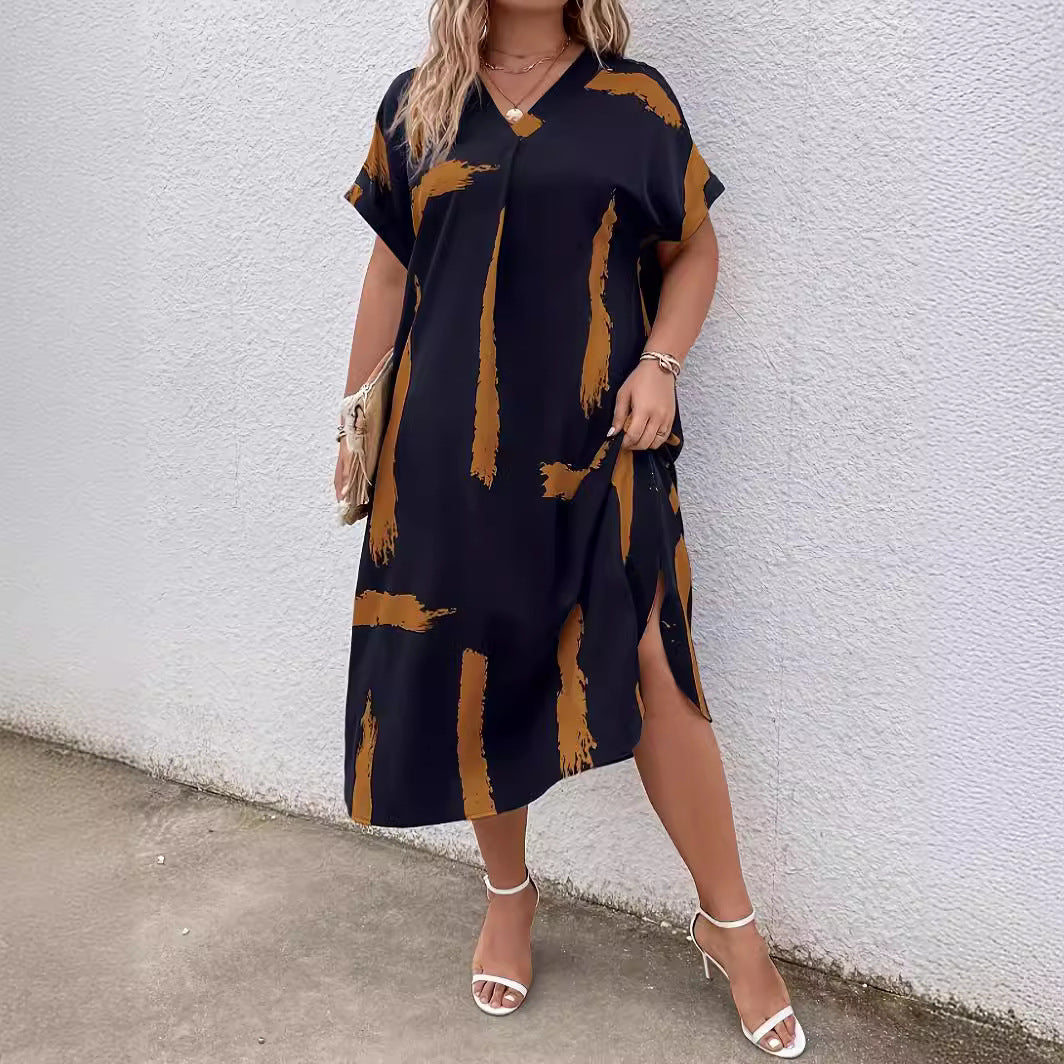 Rochie maxi Dolman cu imprimeu geometric modern Cristina Gore