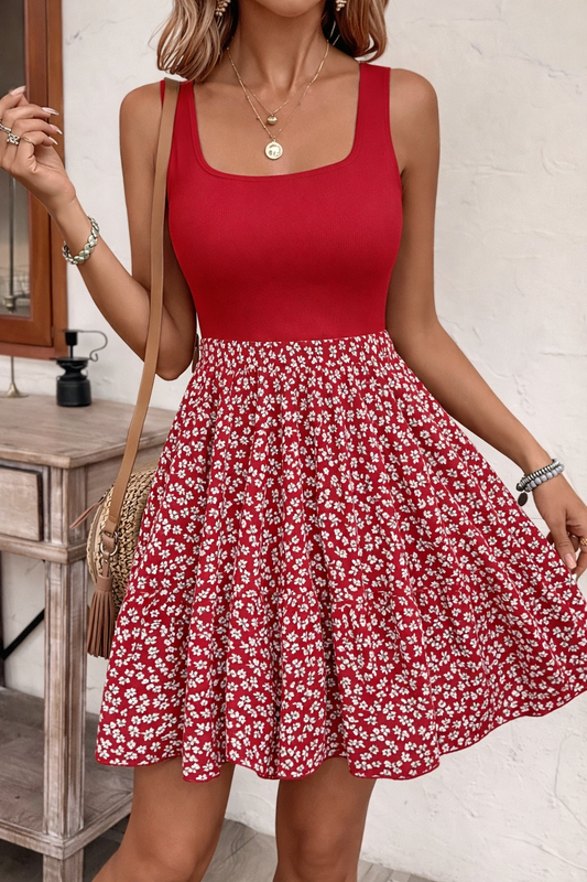 Rochie de vară elegantă, fără mâneci, cu imprimeu floral Cristina Gore