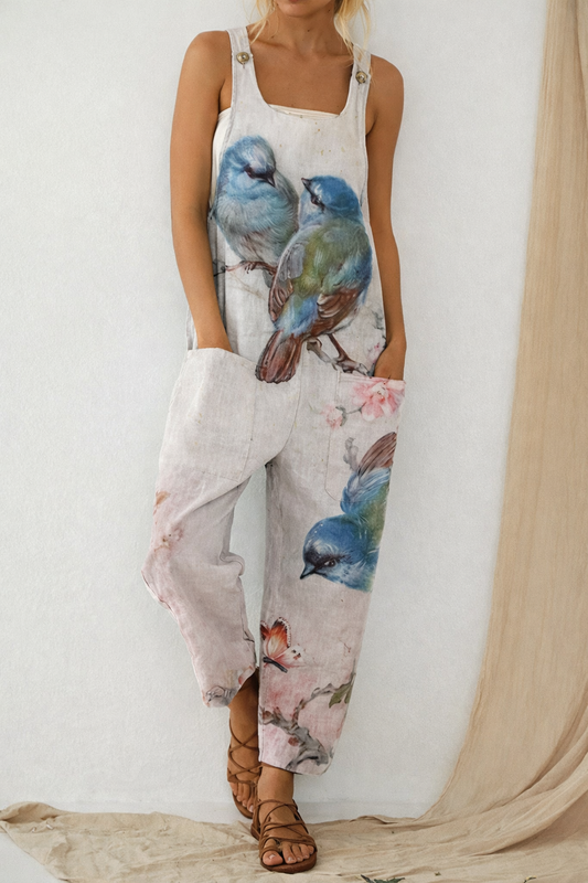 Salopetă lejeră cu imprimeu artistic Cristina Gore și pantaloni