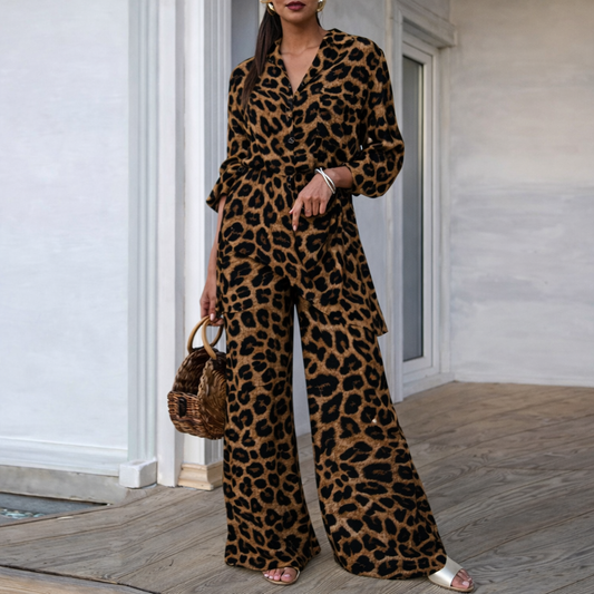 Set lejer cu imprimeu leopard de Cristina Gore