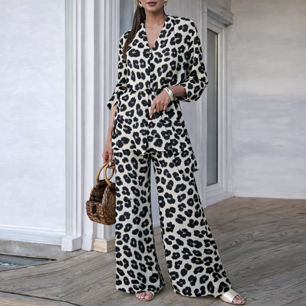 Set lejer cu imprimeu leopard de Cristina Gore