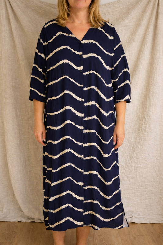 Rochie cardigan de vară retro bleumarin Cristina Gore