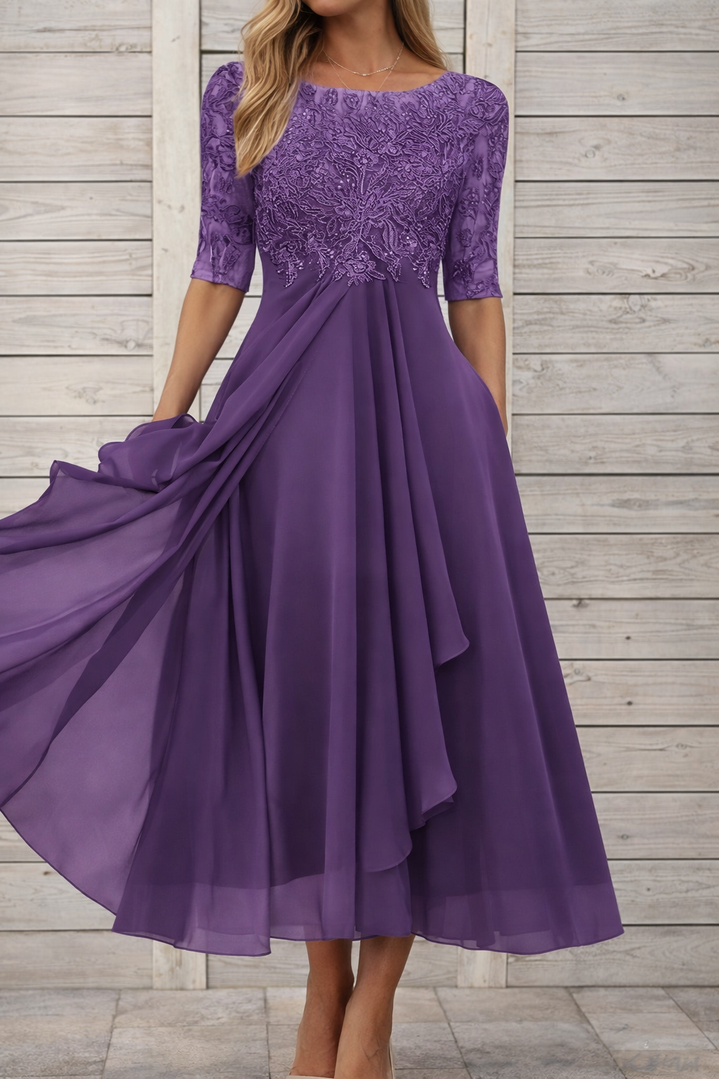 Rochie de seară midi elegantă din dantelă Cristina Gore