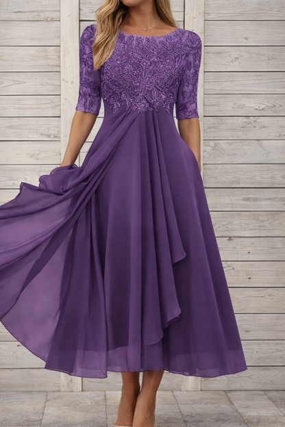 Rochie de seară midi elegantă din dantelă Cristina Gore