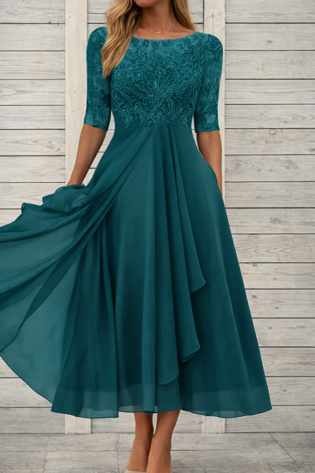 Rochie de seară midi elegantă din dantelă Cristina Gore