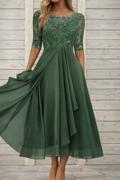 Rochie de seară midi elegantă din dantelă Cristina Gore