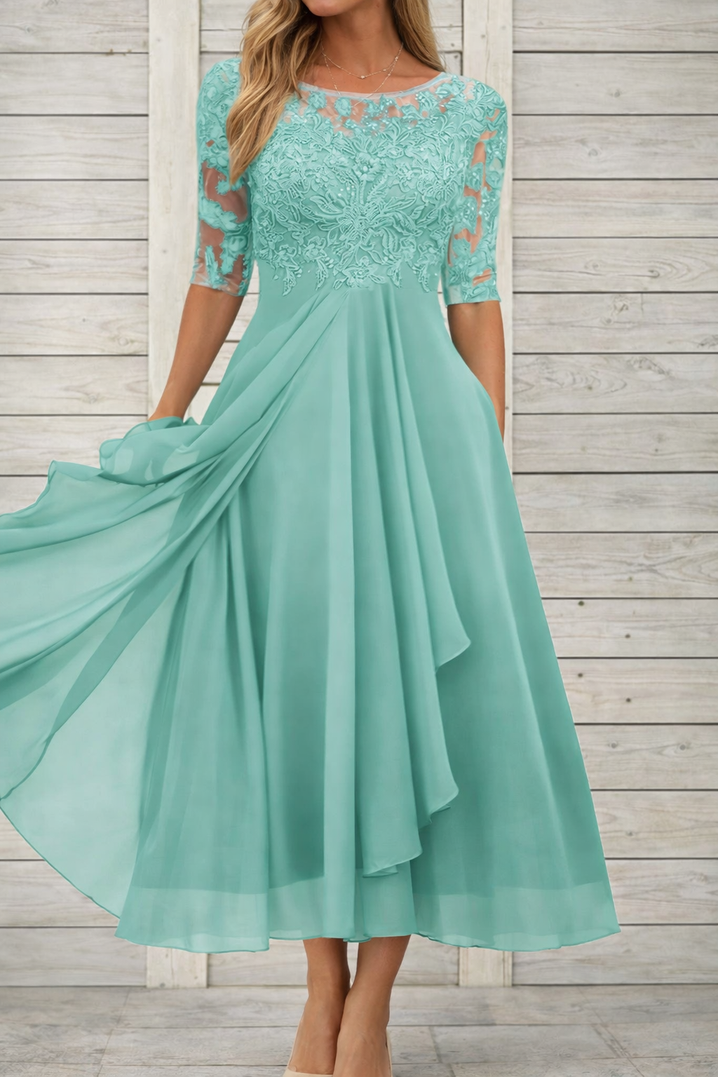Rochie de seară midi elegantă din dantelă Cristina Gore