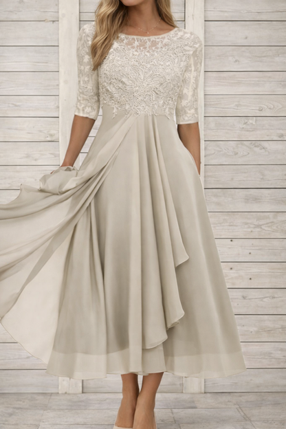 Rochie de seară midi elegantă din dantelă Cristina Gore