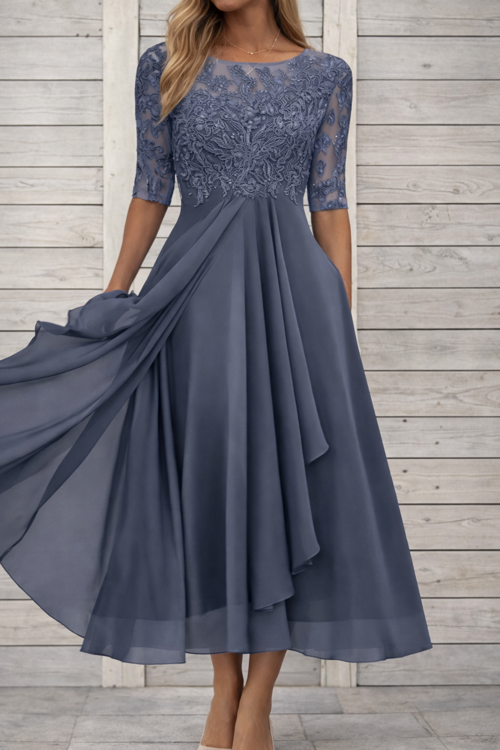 Rochie de seară midi elegantă din dantelă Cristina Gore