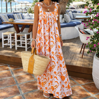 Rochie tip sling cu imprimeu floral boho de Cristina Gore