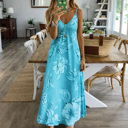 Rochie maxi cu decolteu floral de Cristina Gore