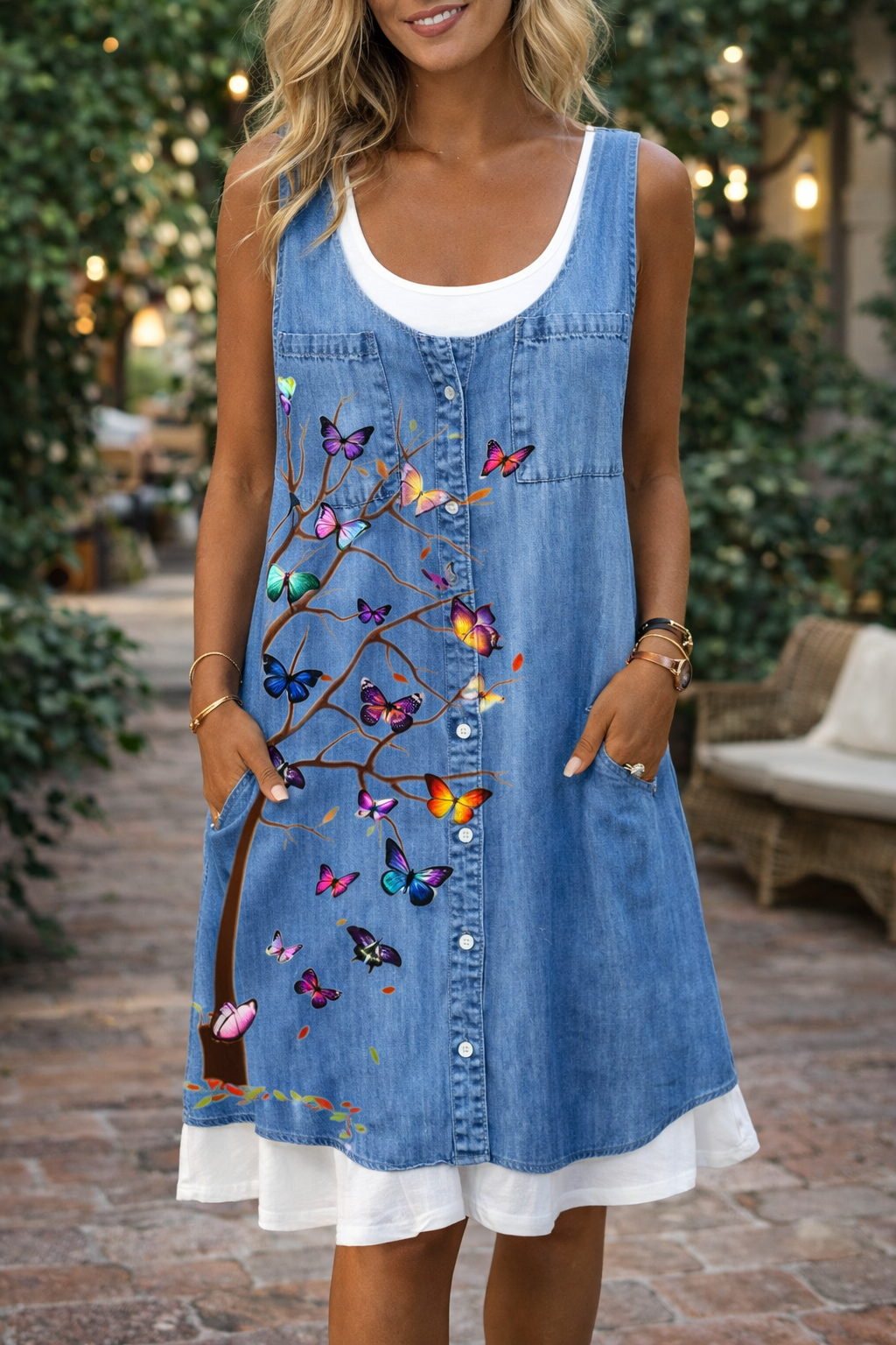 Rochie albastră cu fluturi inspirată de Pinterest de Cristina Gore