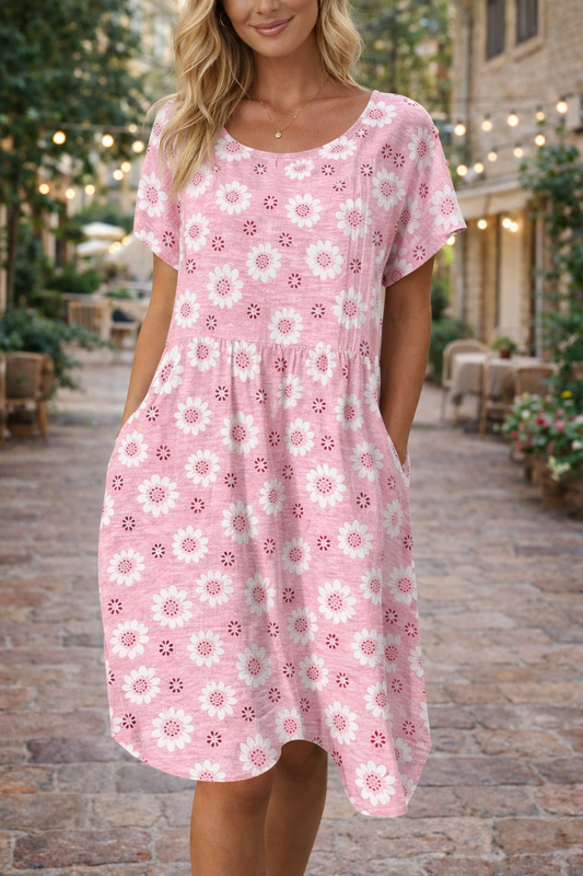 Rochie florală din amestec de bumbac Cristina Gore Summer