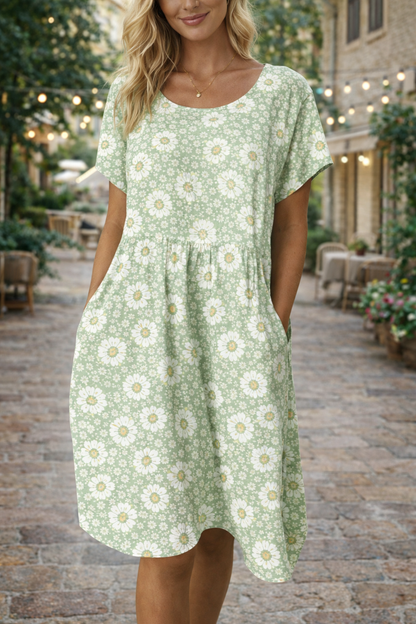 Rochie florală din amestec de bumbac Cristina Gore Summer