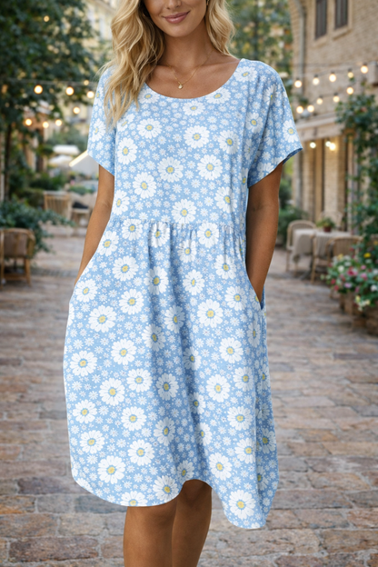 Rochie florală din amestec de bumbac Cristina Gore Summer