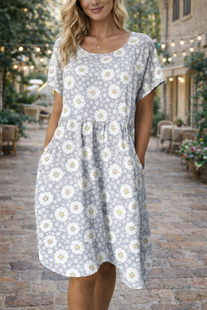Rochie florală din amestec de bumbac Cristina Gore Summer