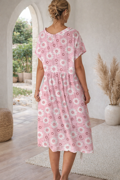 Rochie florală din amestec de bumbac Cristina Gore Summer