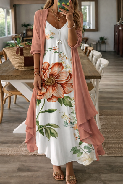 Rochie de vară cu bretele și imprimeu floral Cristina Gore